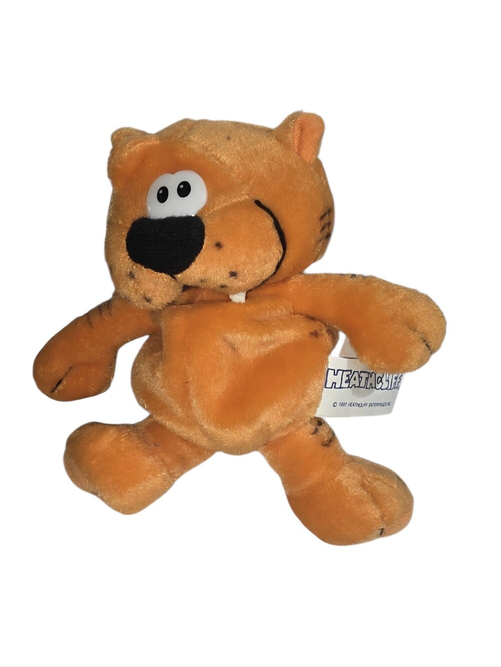 1997 Nanco Heathcliff Plush Orange Cartoon Cat Stuffed Animal 7" Vintage